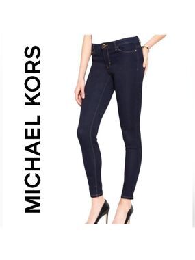 Michael Kors Izzy Skinny Mid Rise Dark Wash Jeans size 10